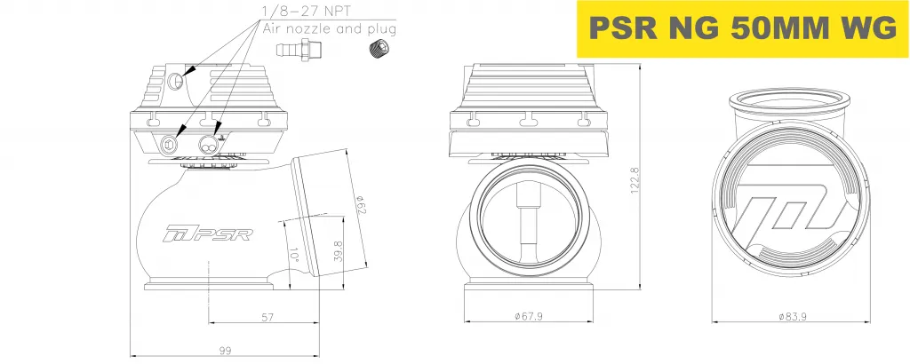 PSR New Generations Wastegate 50mm Vband